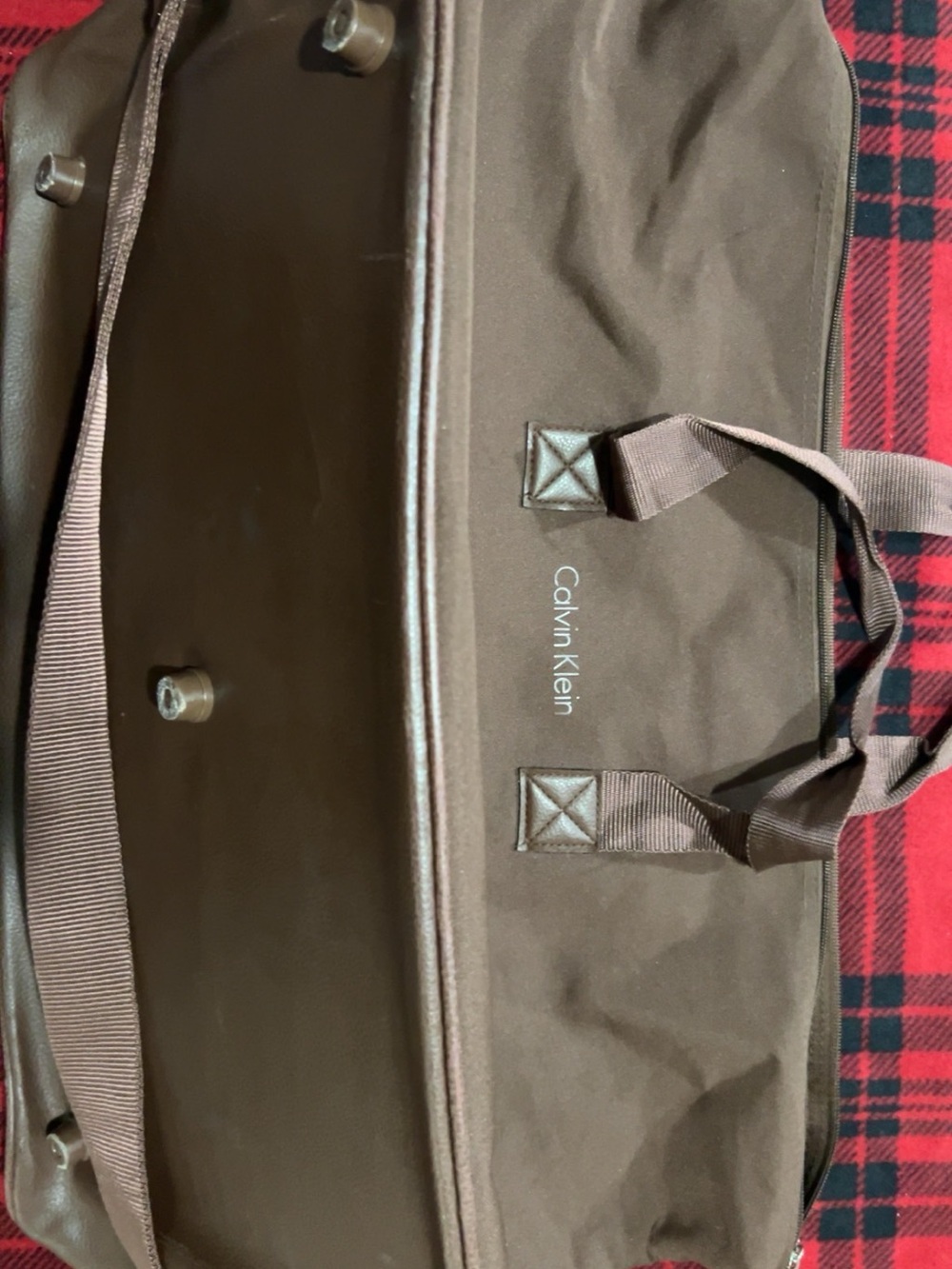 Calvin Klein Brown Nylon Duffel Bag